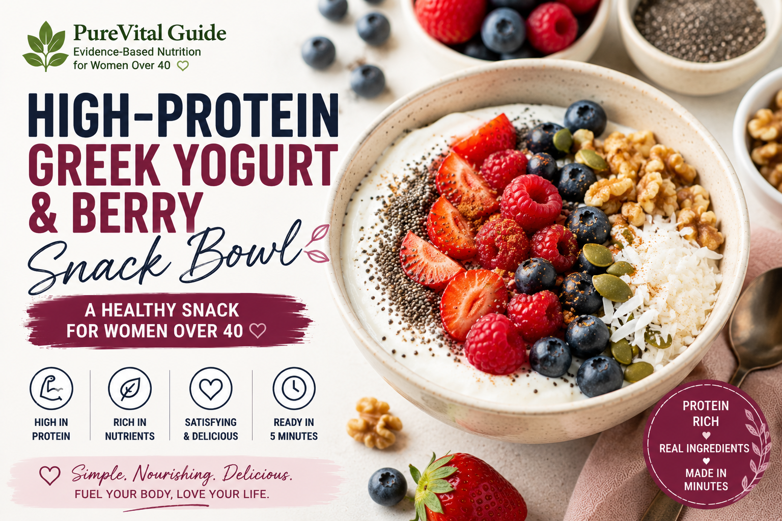 High-Protein Greek Yogurt & Berry Snack Bowl | PureVital Guide