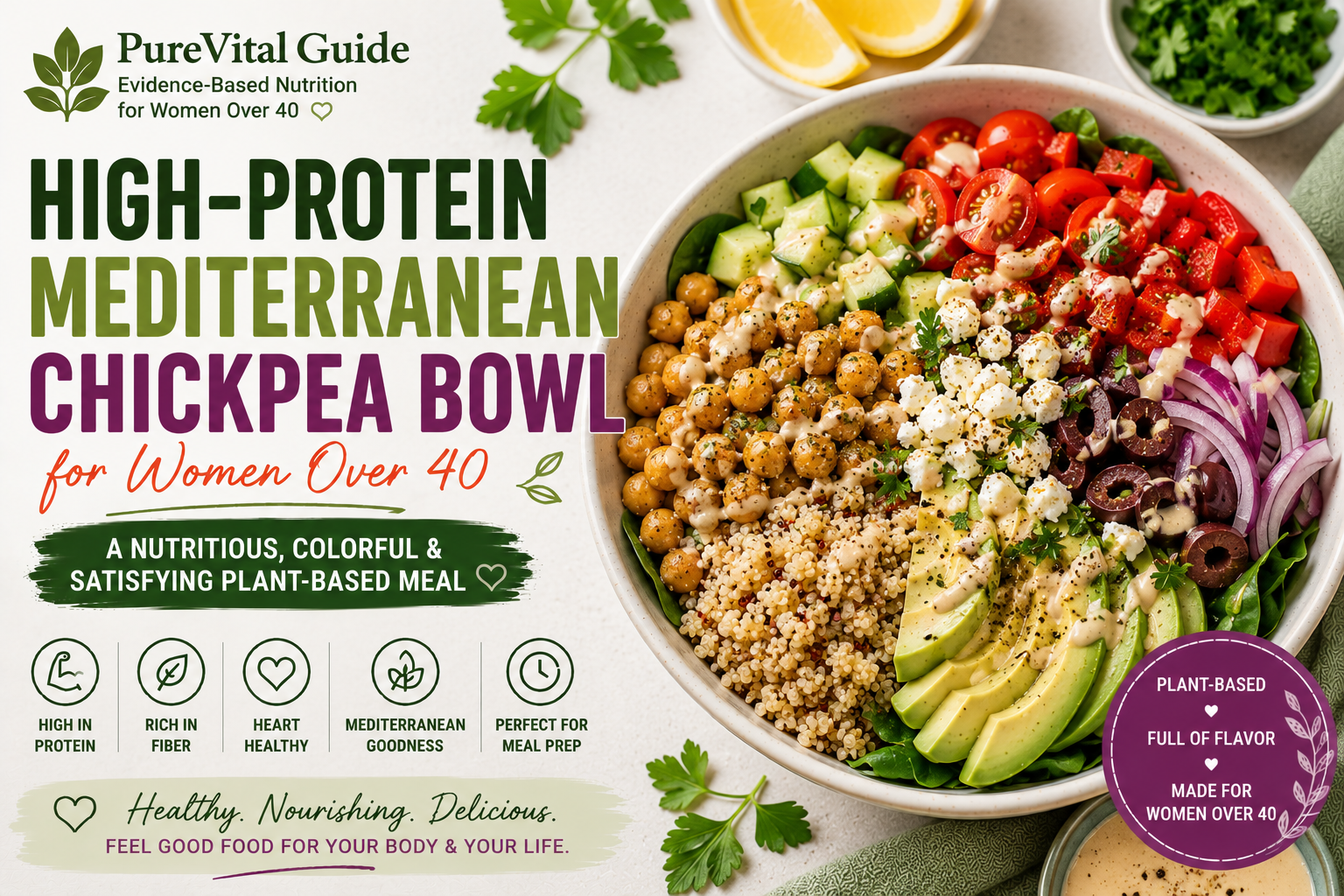 High-Protein Mediterranean Chickpea Bowl for Women Over 40