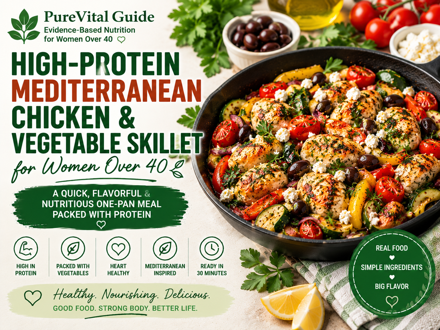 High-Protein Mediterranean Chicken & Vegetable Skillet for Women Over 40