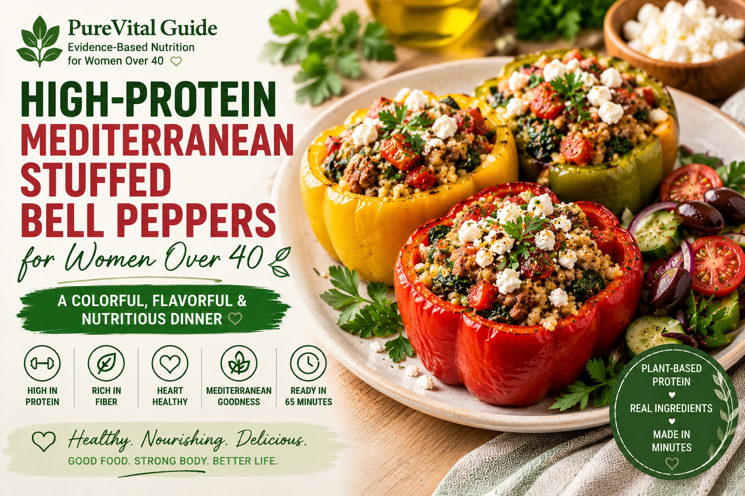 High-Protein Mediterranean Stuffed Bell Peppers for Women Over 40